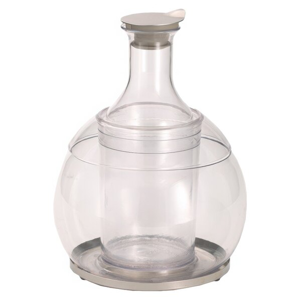 A clear plastic Frilich Tritan carafe with a silver lid.