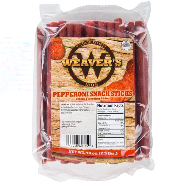 Weaver's 2.5 lb. Pepperoni Snack Sticks