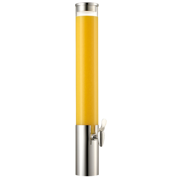 A Frilich juice dispenser module with a yellow drink dispenser tube.