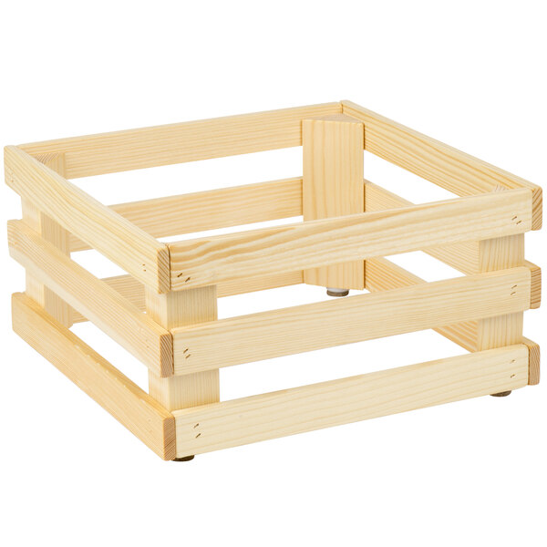 A Frilich square wooden display frame with handles.