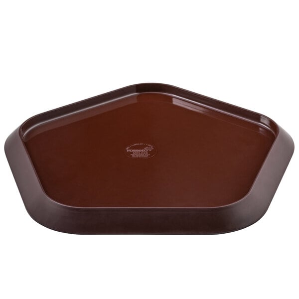 A brown hexagon shaped Rosseto melamine tray.