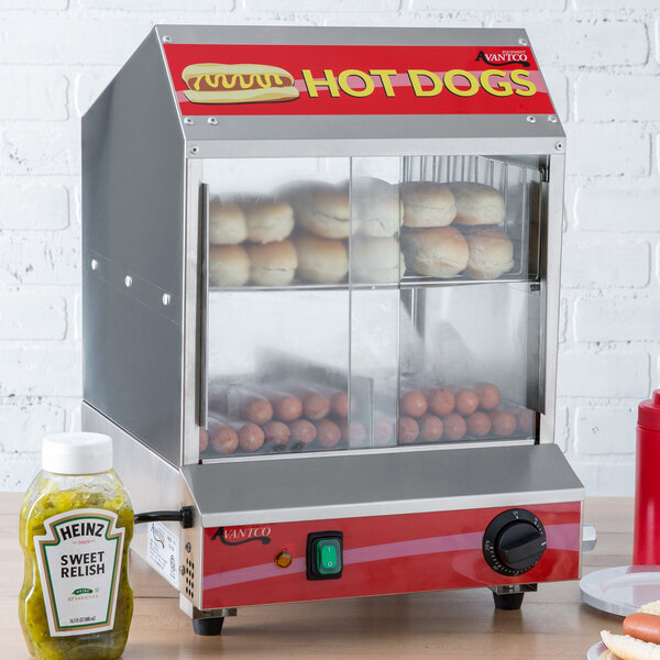 Avantco HDS175 175 Dog / 40 Bun Hot Dog Steamer 120V, 1200W