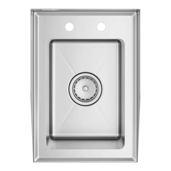 Regency 10" x 14" x 10" 16 Gauge Stainless Steel One Compartment Drop-In Sink with Side Splashes
