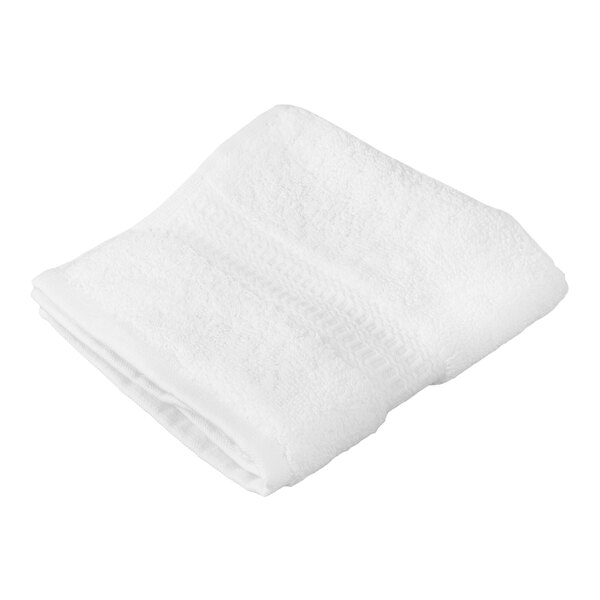 Oxford Reserve 13" x 13" 100% 2-Ply Combed Cotton Wash Cloth with Dobby Border 1.75 lb. - 300/Case