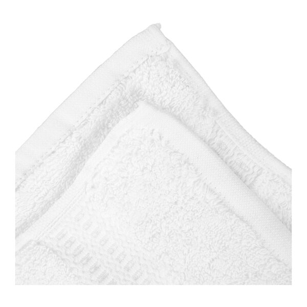 Oxford Reserve 13" x 13" 100% 2-Ply Combed Cotton Wash Cloth with Dobby Border 1.75 lb. - 300/Case
