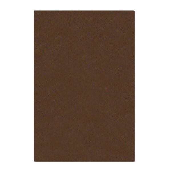 A brown rectangular object with a white border.