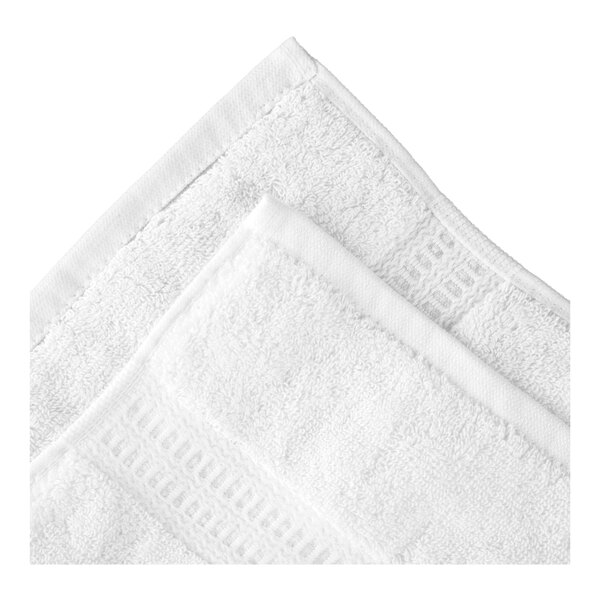 Oxford Reserve 16" x 30" 100% 2-Ply Combed Cotton Hand Towel with Dobby Border 5 lb. - 96/Case