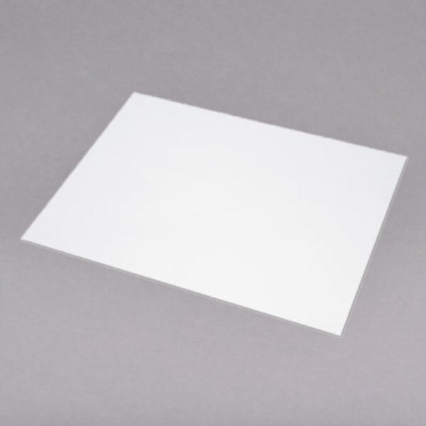 A white piece of paper in a clear laminating pouch.