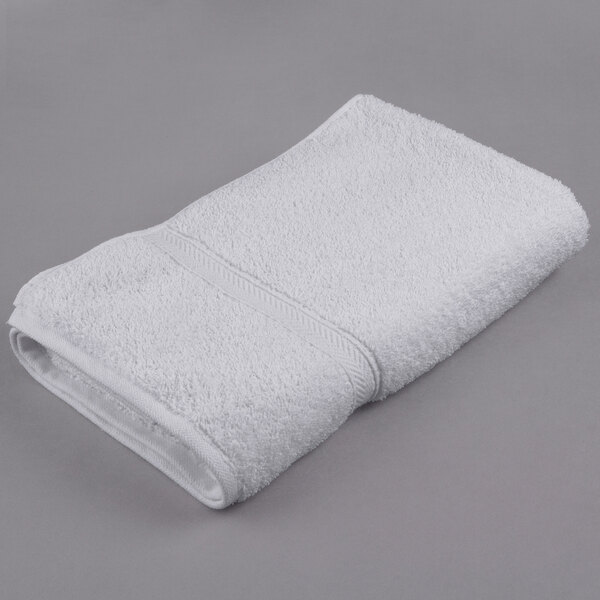 3 white cotton blend hotel bath towels 24x48 ringspun soft towels