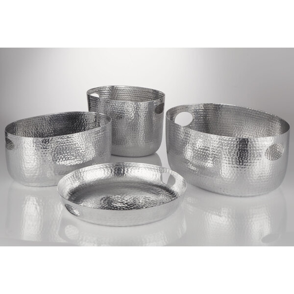 Details about   NEW THRESHOLD Set of 2 GOLD Hammered ALUMINUM SERVING TRAY 13.5"x6.5"x1" Deep 