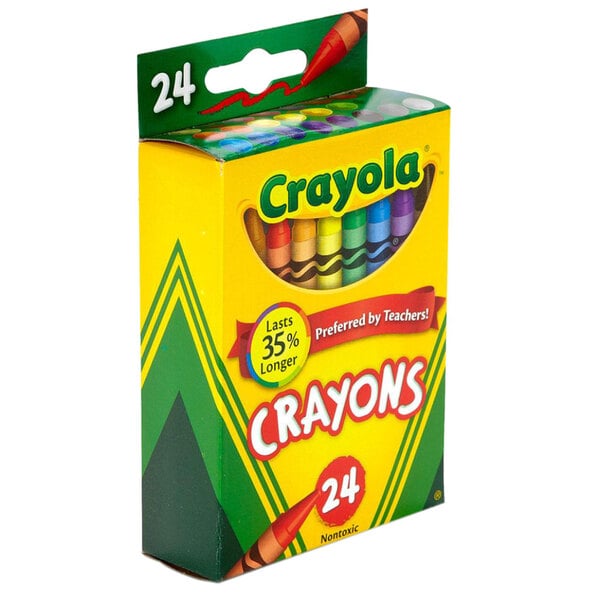 24 Counts Assorted Colors Crayola Paper Crayons 
