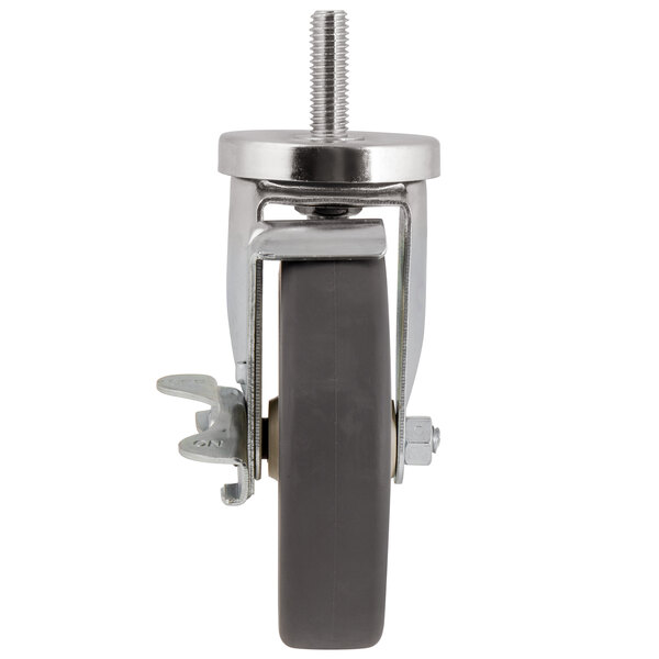 A metal Swivel Stem Caster with a metal wheel.