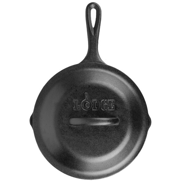 A black Lodge cast iron skillet.