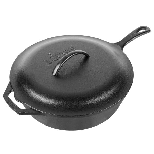Lodge L10DSK3 12 Pre-Seasoned Cast Iron Deep Skillet with Cover