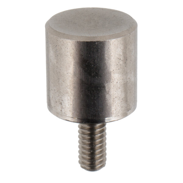 A metal cylinder with a screw.