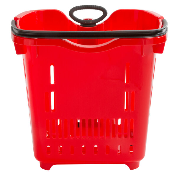 Regency Red 21 1/4" x 16 1/2" Plastic Grocery Market Shopping Basket