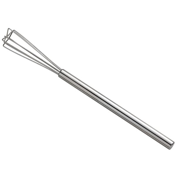 An American Metalcraft stainless steel mini bar whisk with a handle.