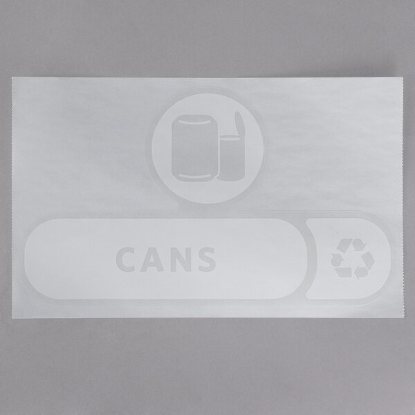 A white paper with a white recycle symbol and "English" written in grey letters.