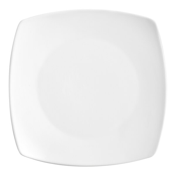 A white square Acopa porcelain plate with a white background.