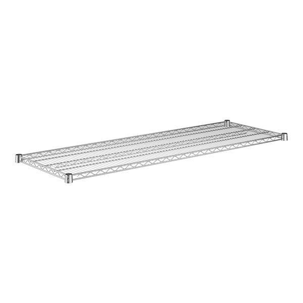 A close-up of a metal shelf from Regency.