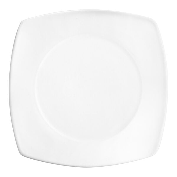 Acopa 11 Bright White Square Porcelain Coupe Plate - 12/Case