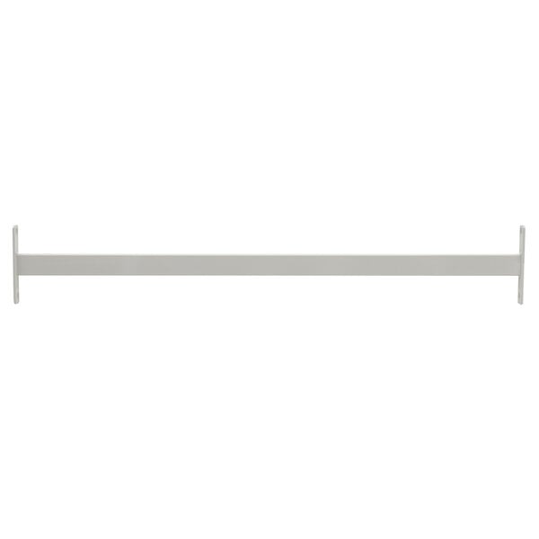A white metal bar with two legs.