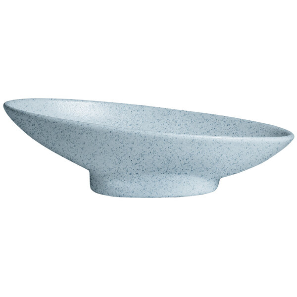 A G.E.T. Enterprises Sky Blue Granite Resin-Coated Aluminum Bowl with a white speckled design.