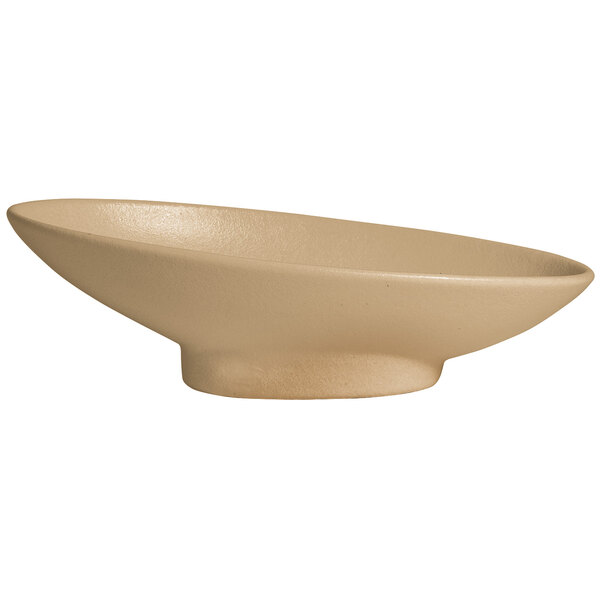 A beige G.E.T. Enterprises Bugambilia bowl with a smooth surface.