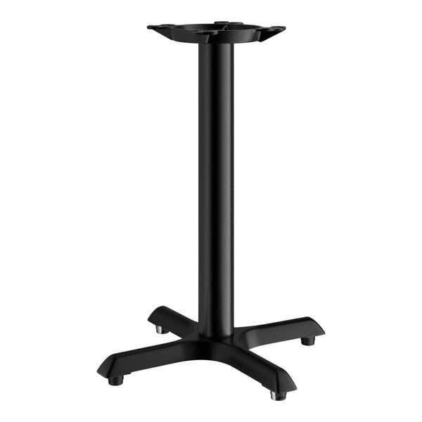 Lancaster Table & Seating Cast Iron 22" x 22" Black 3" Standard Height Column Table Base with Self-Leveling Feet
