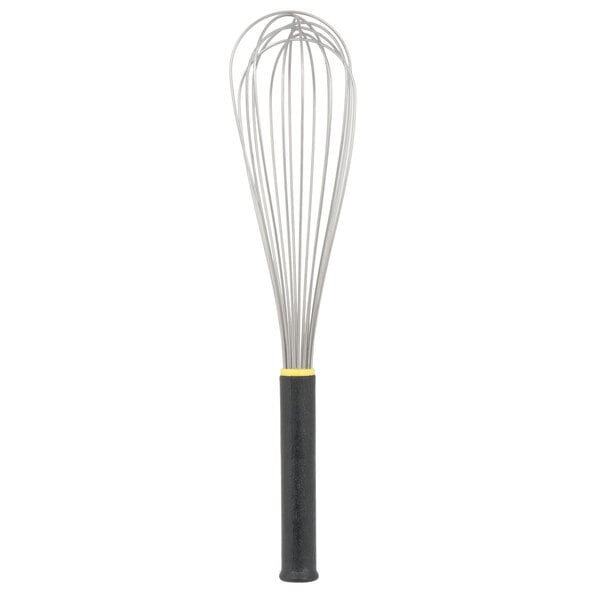 A Matfer Bourgeat wire whisk with a black Exoglass handle.