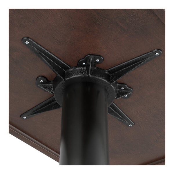 Lancaster Table & Seating Cast Iron 5" x 22" Black 4 1/2" Bar Height End Column Table Base with FLAT Tech Equalizer Table Levelers