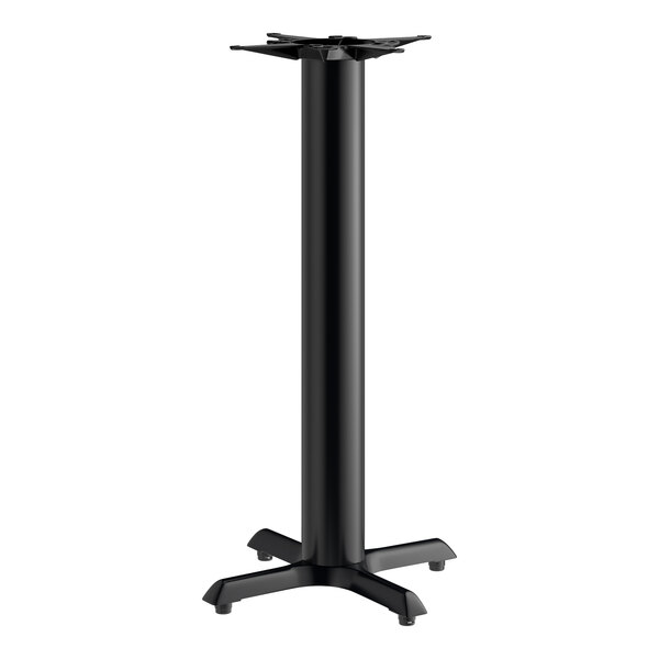 Lancaster Table & Seating Cast Iron 22" x 22" Black 4 1/2" Bar Height Column Table Base with Self-Leveling Feet