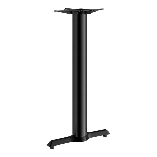 A black cylindrical Lancaster Table & Seating bar height end table base.