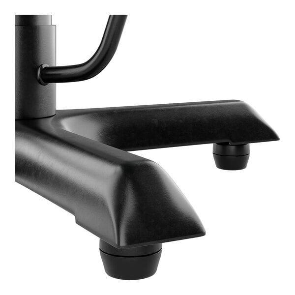 Lancaster Table & Seating Cast Iron 22" x 22" Black 3" Bar Height Column Table Base with 16" Foot Ring and FLAT Tech Equalizer Table Levelers