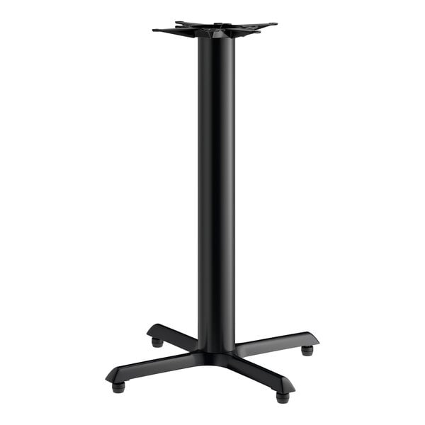 Lancaster Table & Seating Cast Iron 30" x 30" Black 4 1/2" Bar Height Column Table Base with FLAT Tech Equalizer Table Levelers