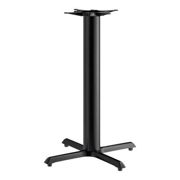 Lancaster Table & Seating Cast Iron 30" x 30" Black 4 1/2" Bar Height Column Table Base with Self-Leveling Feet
