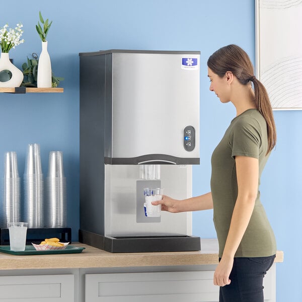 Manitowoc CNF0201A NEO 16 1/4" Air Cooled Countertop Nugget Ice Maker / Dispenser - 10 lb. Bin with Sensor Dispensing - 115V