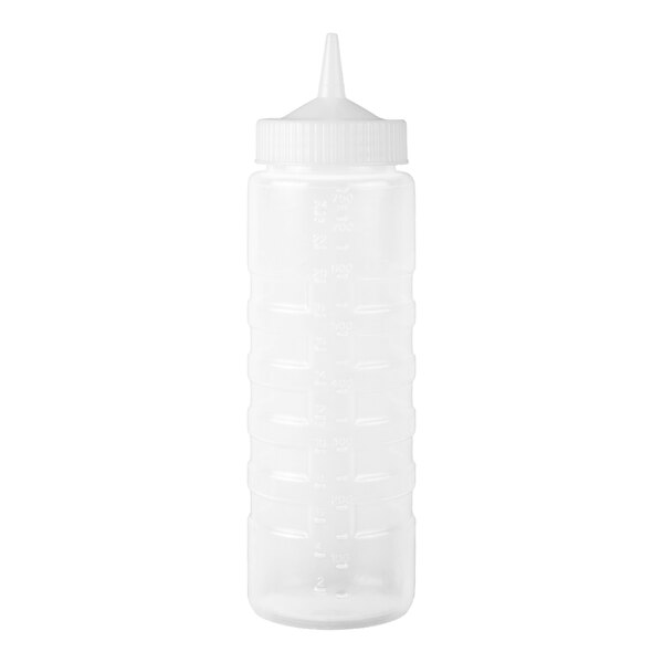 Vollrath 4924-13 Traex® Color-Mate™ 24 oz. Clear Single Tip Wide Mouth Squeeze Bottle - 12/Case