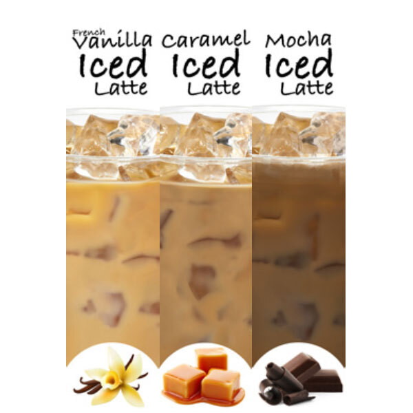 A Cornelius Quest Elite cold beverage dispenser with iced coffee, vanilla, caramel, and chocolate.