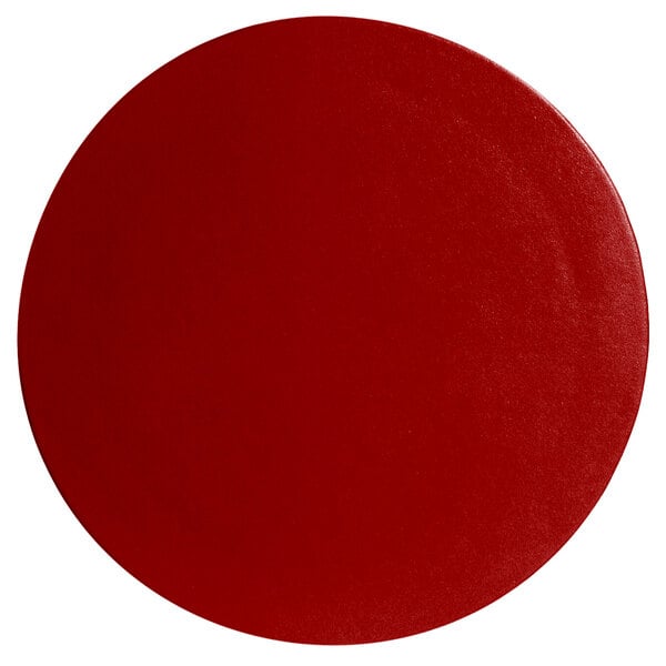 A red round disc with a smooth finish.