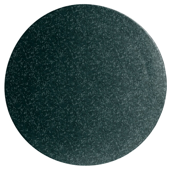 A jade granite round disc with a black rim.