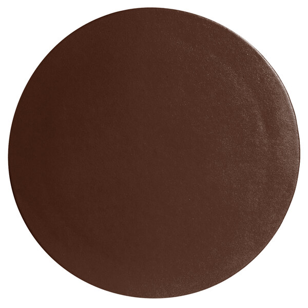 A brown G.E.T. Enterprises Bugambilia resin-coated aluminum round disc.