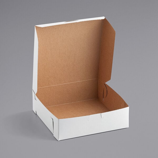 A white box with a lid open.