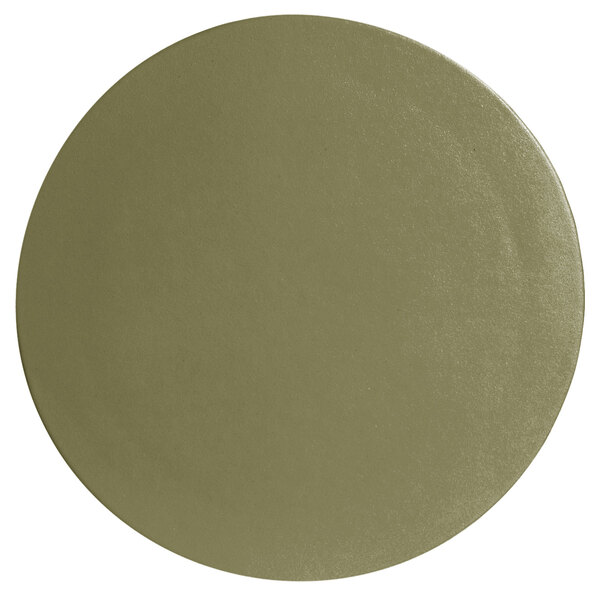 A G.E.T. Enterprises medium round disc in a willow green textured finish.