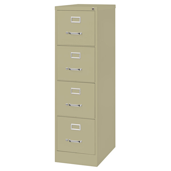 Hirsh Industries 17545 Putty Four Drawer Vertical Letter File Cabinet 15 X 25 X 52