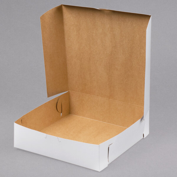 A white box with a lid open.