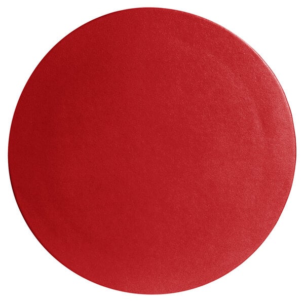 A red round G.E.T. Enterprises Bugambilia disc with a textured surface.