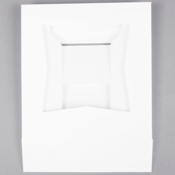 A white rectangular bakery box with a square cut-out window.