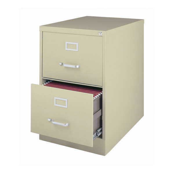 Hirsh 14418 Putty Two-Drawer Vertical Legal File Cabinet - 18" x 26 1/2" x 28 3/8"