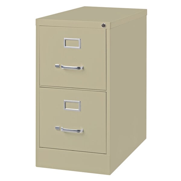 Hirsh Industries 14415 Putty Two Drawer Vertical Letter File Cabinet 15 X 26 1 2 X 28 3 8